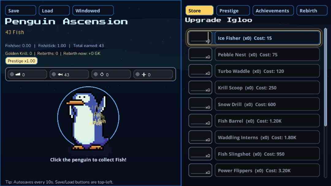 《Penguin Ascension》免安装版》游戏免费下载|休闲益智·点击游戏·像素图形·独立·挂机游戏  第4张