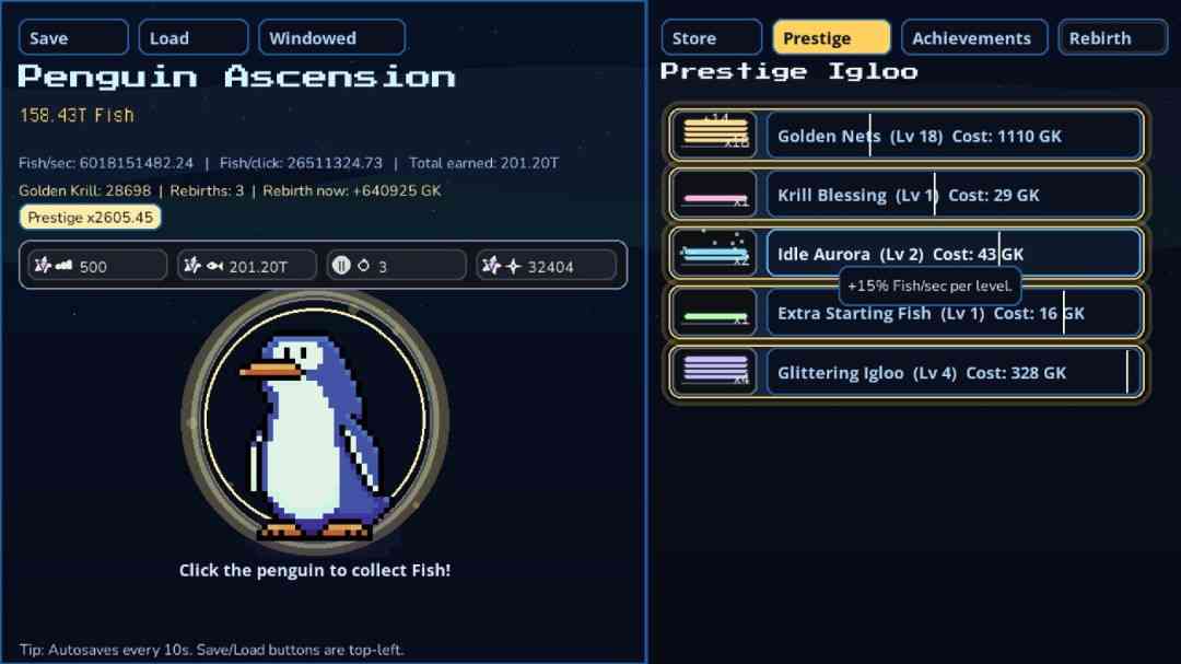 《Penguin Ascension》免安装版》游戏免费下载|休闲益智·点击游戏·像素图形·独立·挂机游戏  第3张